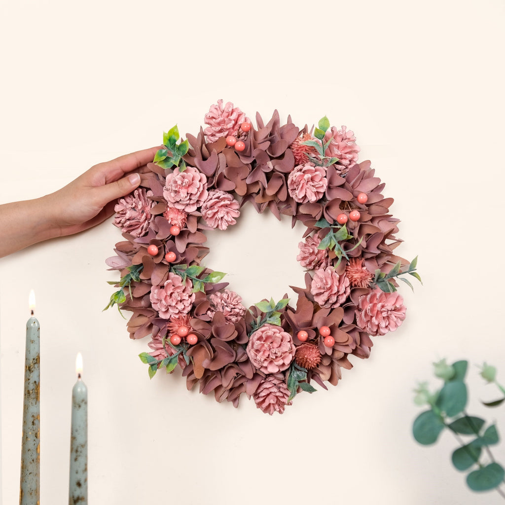 Roseate Floral Wreath For Christmas Decorations Nestasia