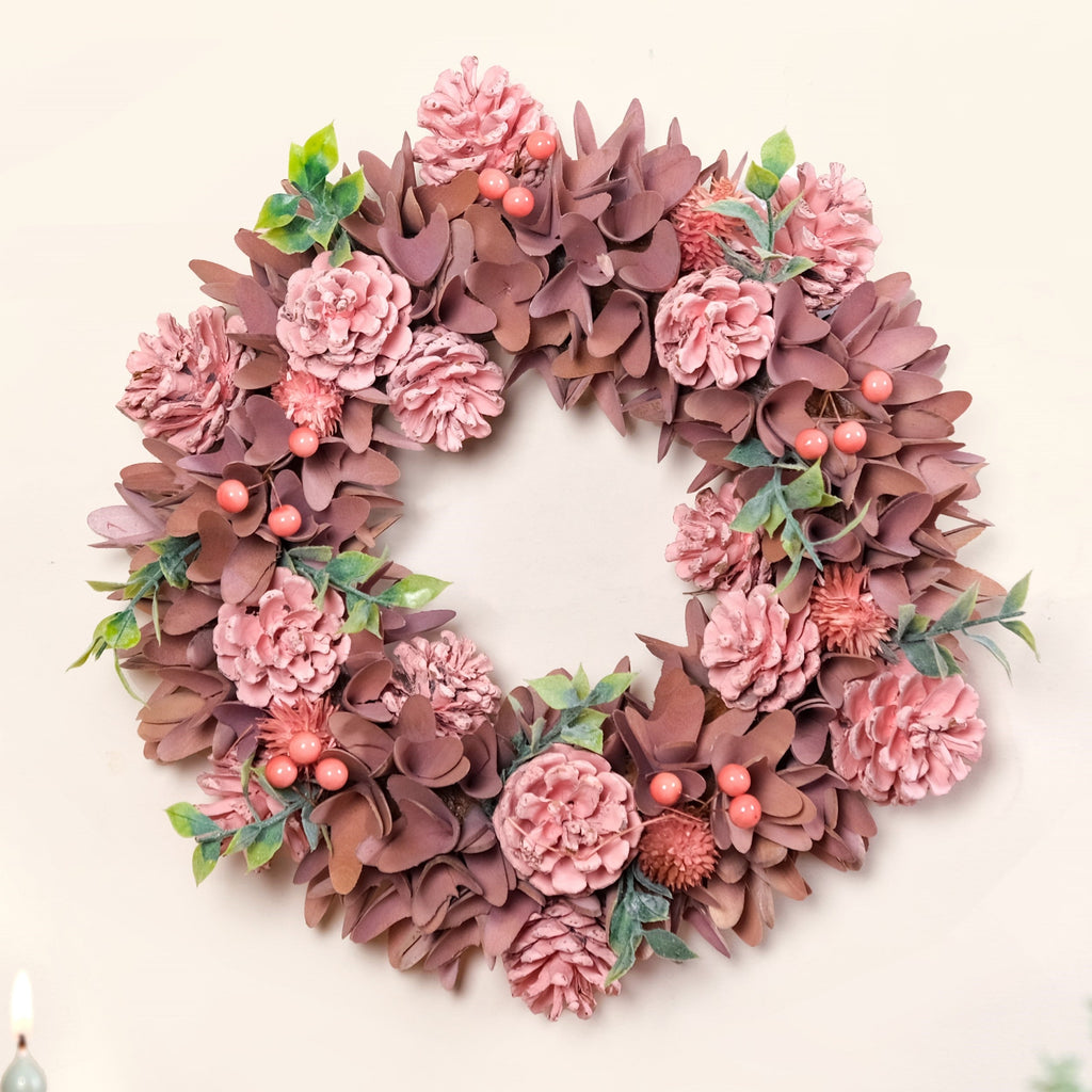 Roseate Floral Wreath For Christmas Decorations Nestasia