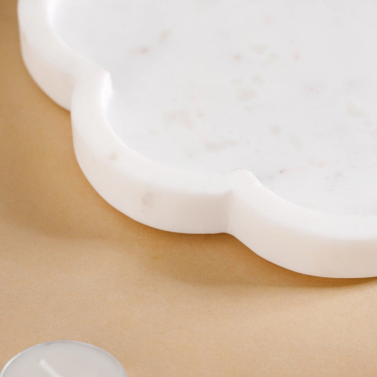 Sustainable Marble Stone Flower Platter 9 Inch Nestasia