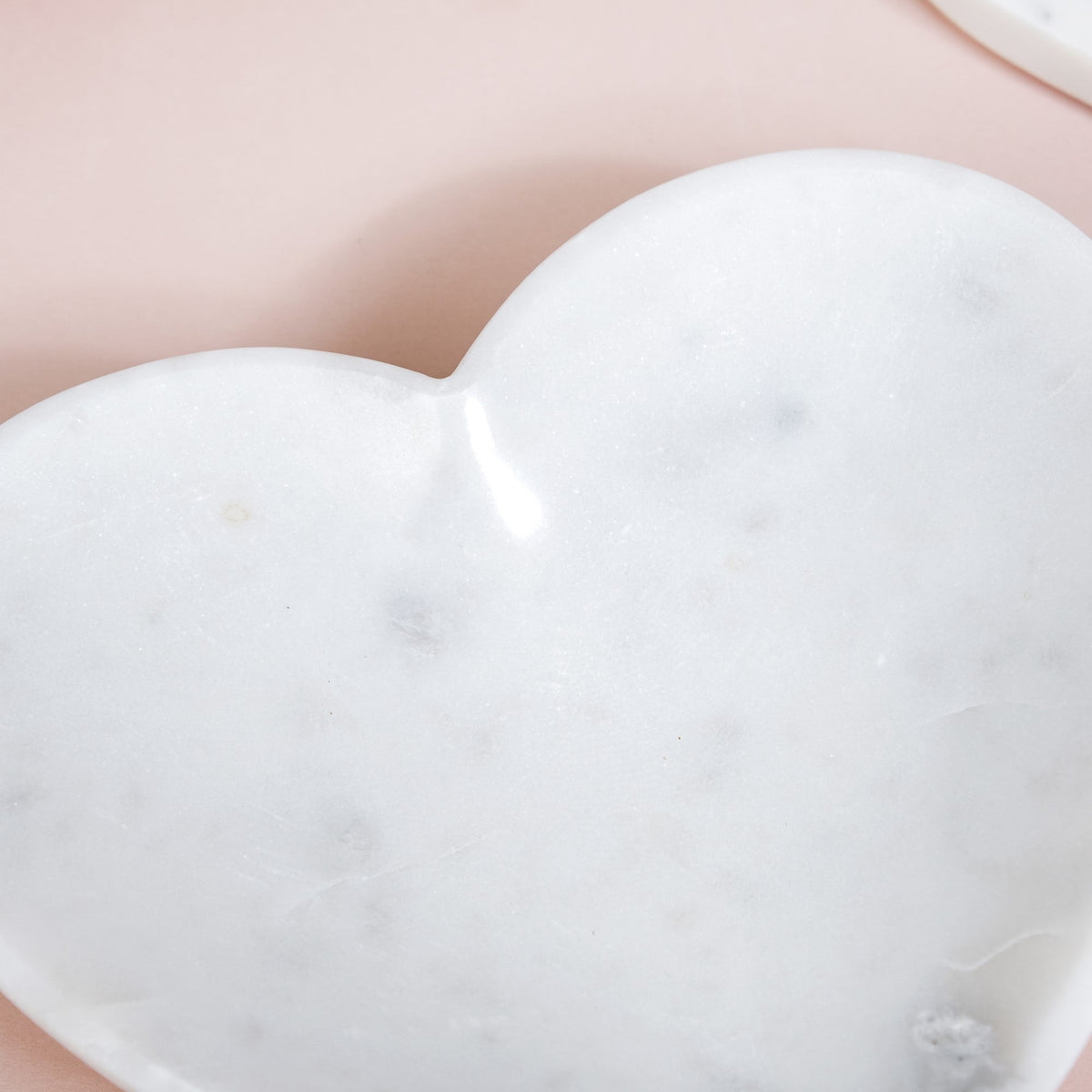 Big Heart Polished Marble Stone Platter 8 Inch Nestasia