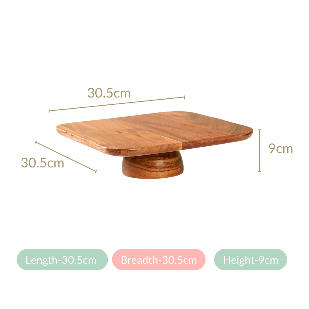 Acacia Wood Cake Stand Nestasia