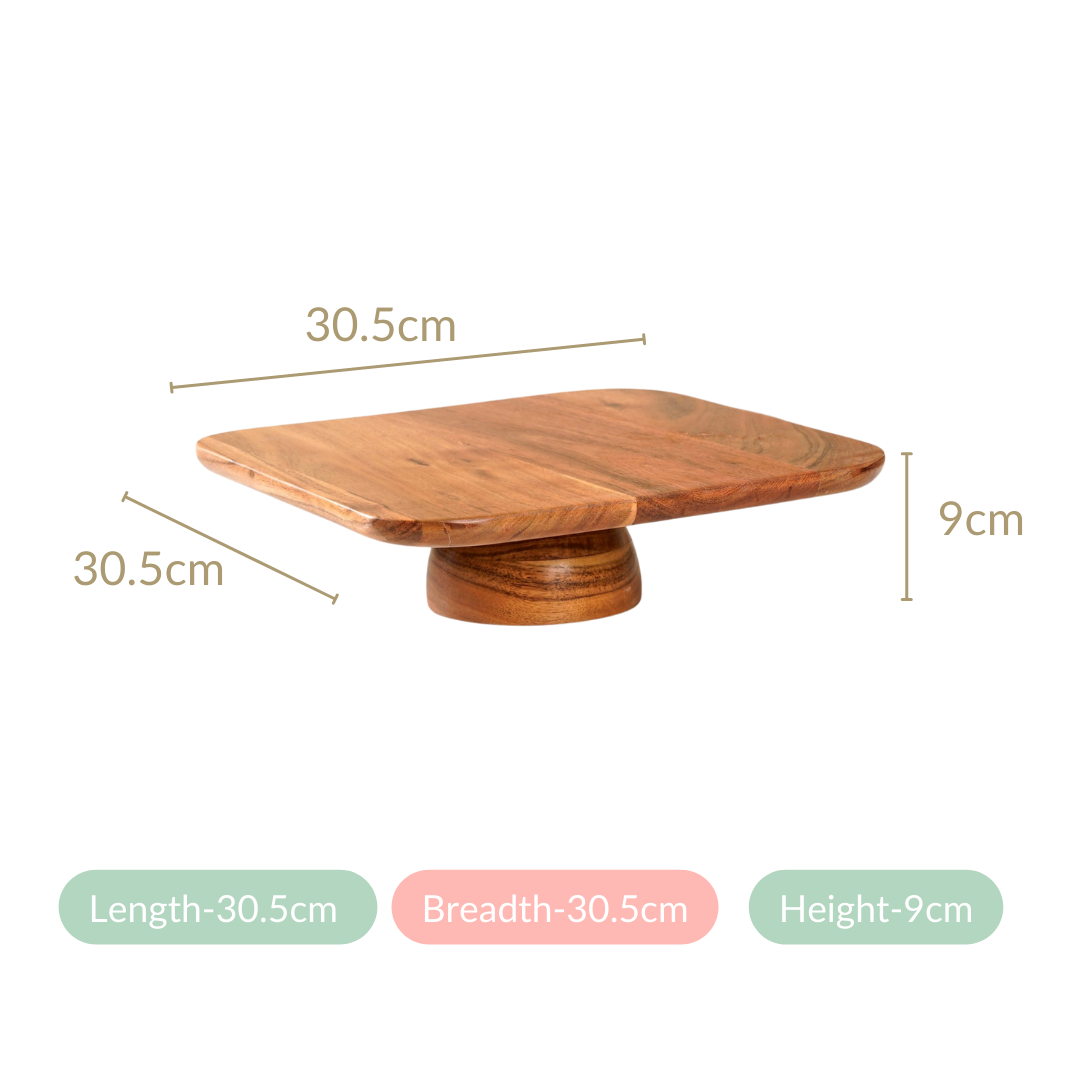Acacia Wood Cake Stand Nestasia
