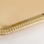 Veda Pure Brass Decorative Tray Gold 30x22cm Nestasia