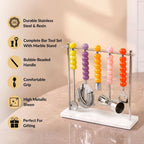Bubble Pop Stainless Steel Bar Tool Set Of 5 With Stand Nestasia
