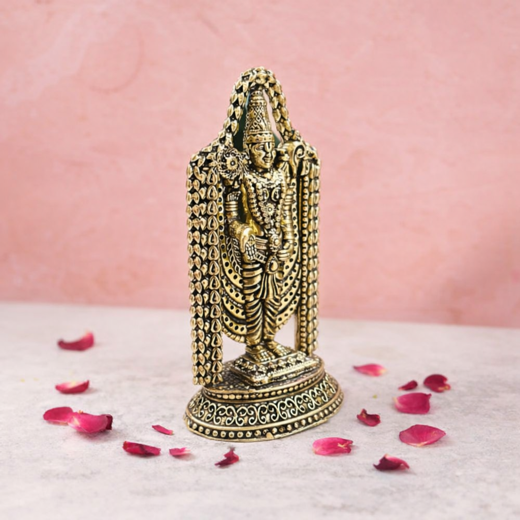 Brass Tirupati Balaji/Venkateshwar Idol (3.5 Inch) Vedansh Craft
