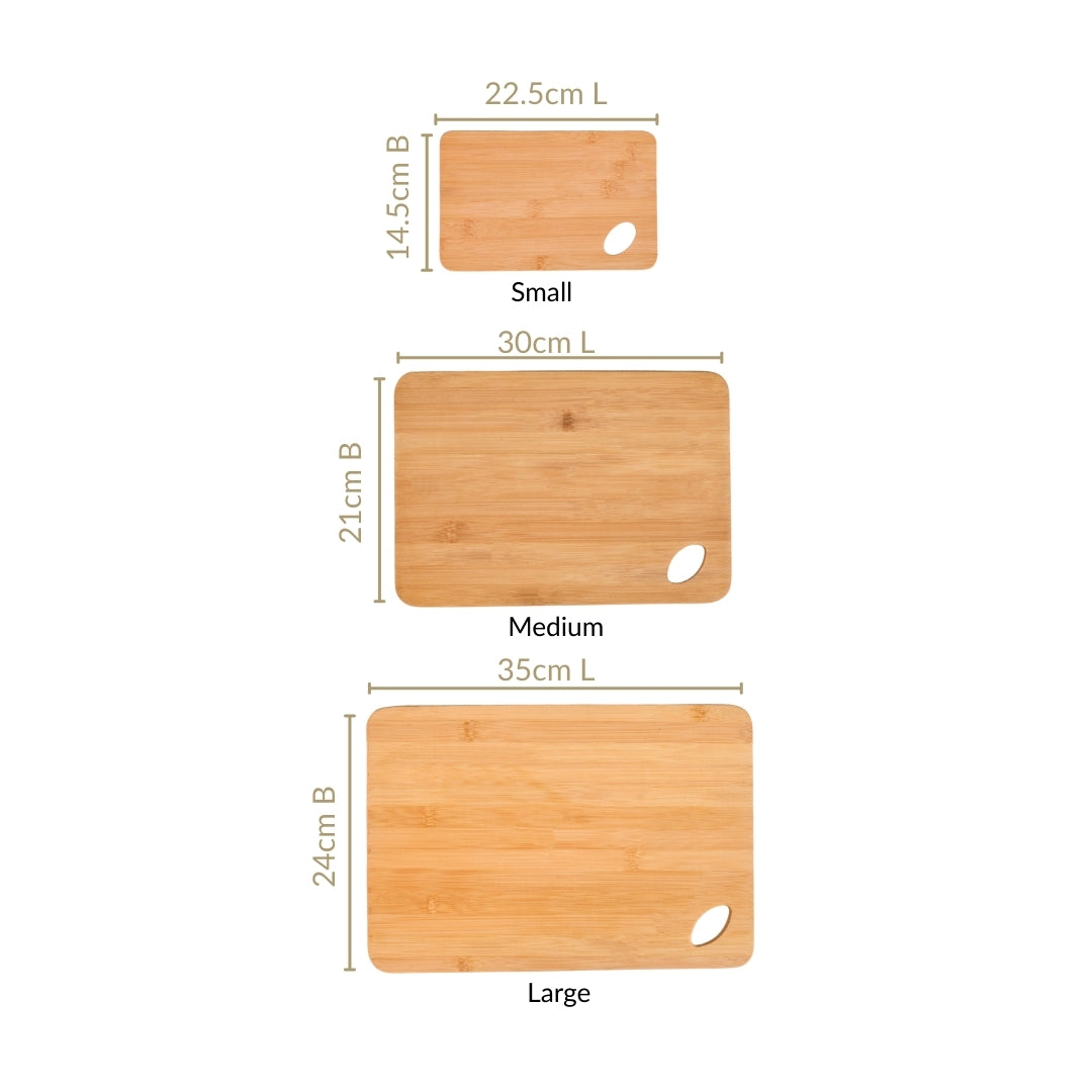 Premium Bamboo Serving Board Set Of 3 Nestasia