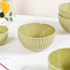 Costola Ceramic Serving Bowl Set Of 4 650ml Nestasia