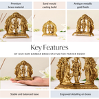 Pure Brass Ram Darbar Brass Statue 10cm Nestasia