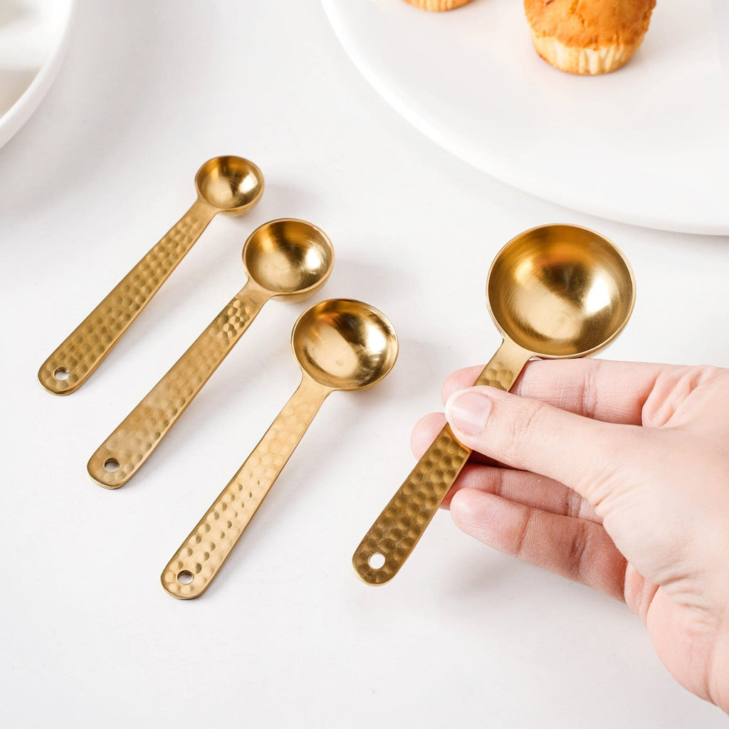 Set Of 4 Gold Measuring Spoons Nestasia