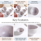 Monvia Modern Art Deco Light Mauve Small Bowl Set Of 4 325ml Nestasia
