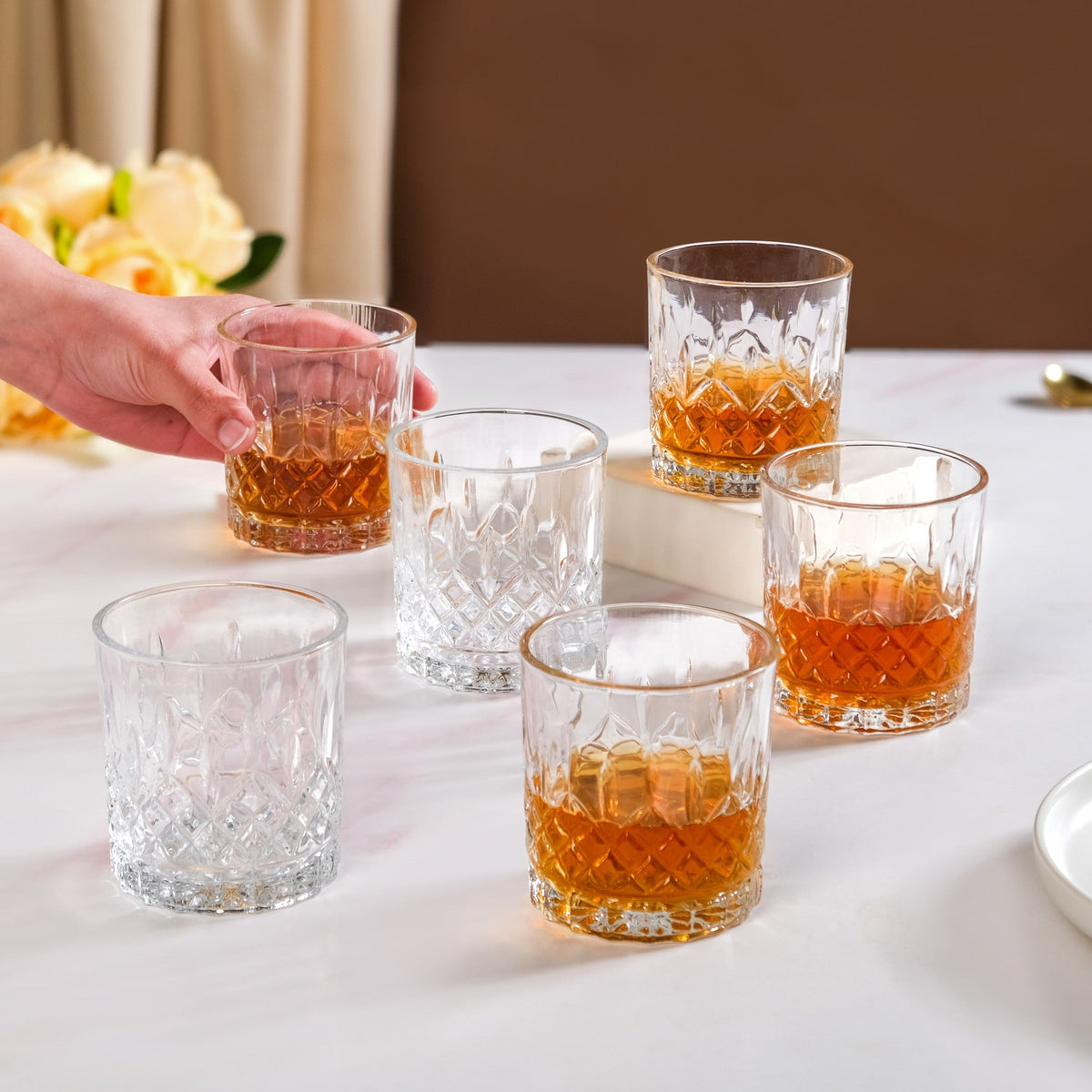 Prism Cut Whiskey Glass Set Of 6 230ml Nestasia