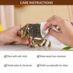 Wish Fulfilling Kamdhenu Cow Calf Idol Pure Brass 4cm In Gift Box Nestasia