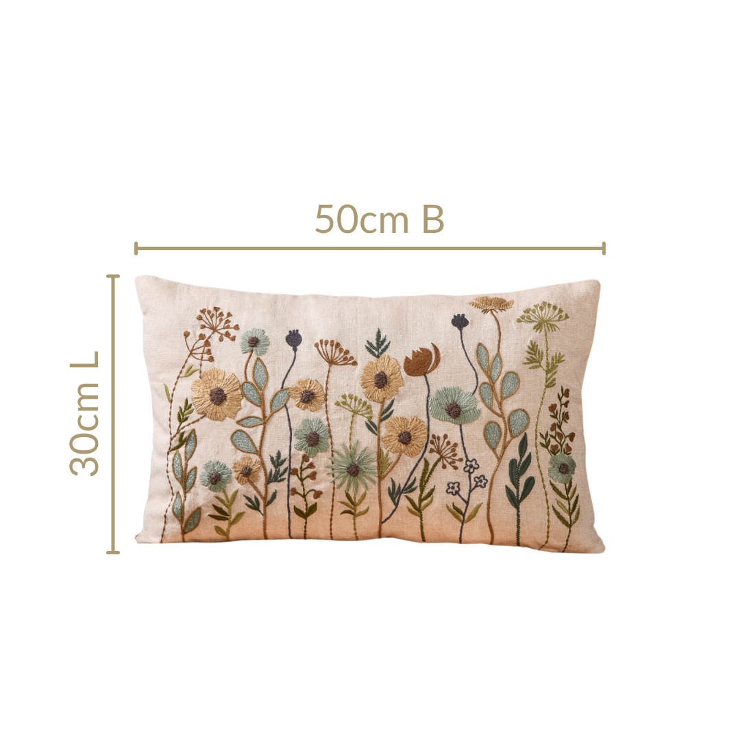Valley Of Spring Embroidered Cushion Cover 50x30cm Nestasia
