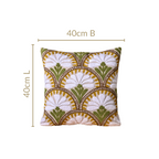 Flower Arches Embroidered Cushion Cover Beige 40x40cm Nestasia