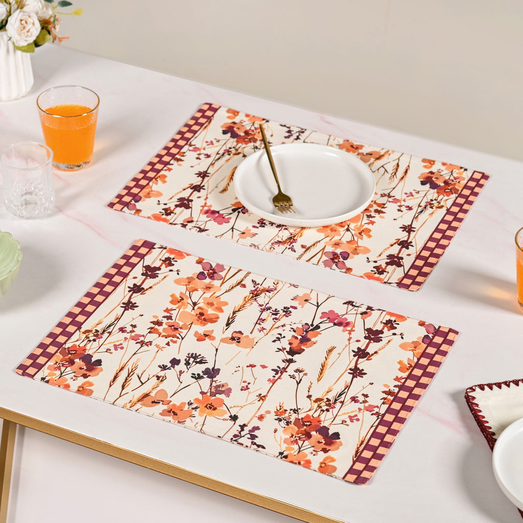 Checkered Border Placemat Set Of 4 Nestasia