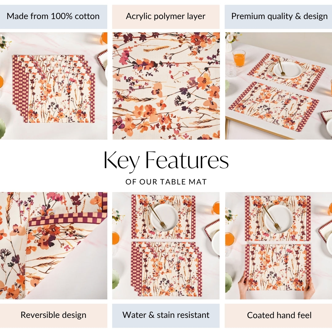 Checkered Border Placemat Set Of 4 Nestasia