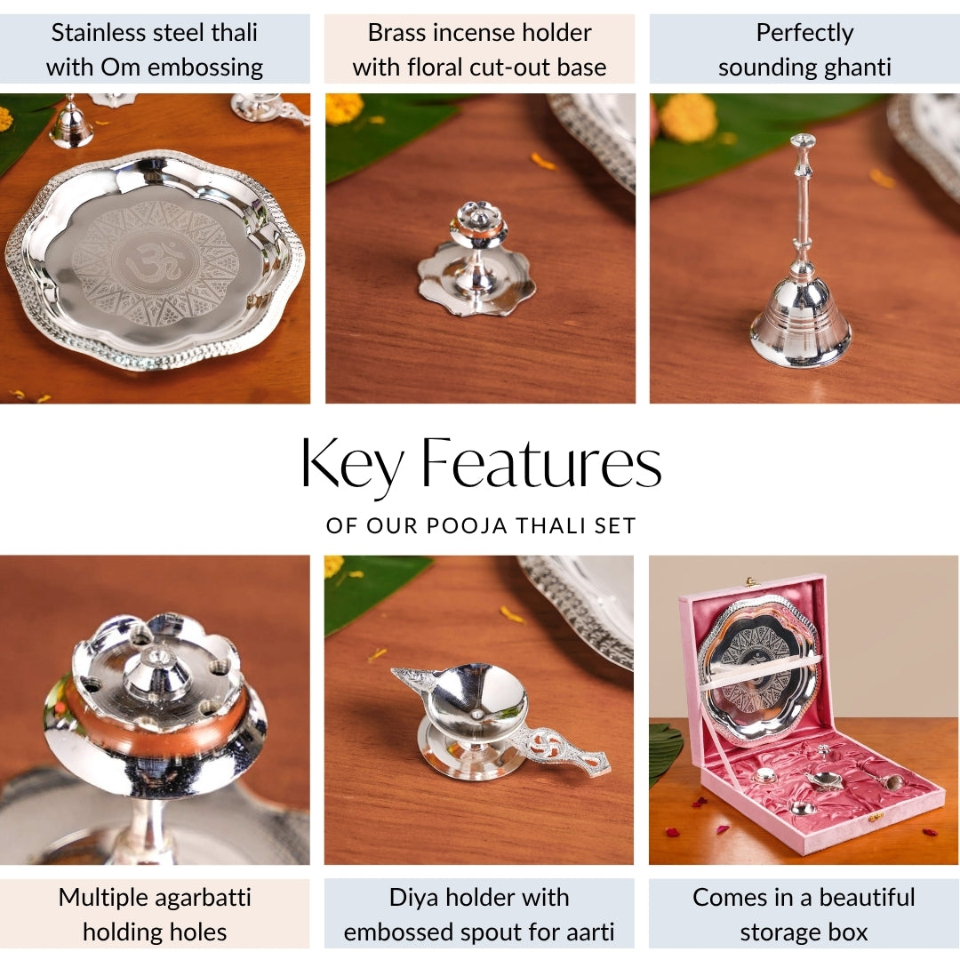 Pushpanjali Offering Pooja Thali Set Of 6 Nestasia
