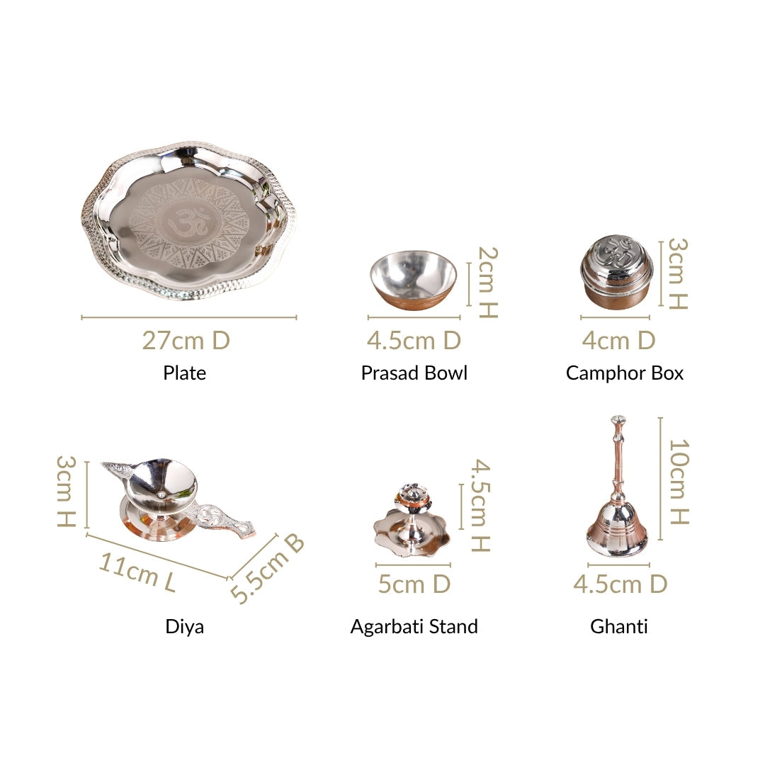 Pushpanjali Offering Pooja Thali Set Of 6 Nestasia