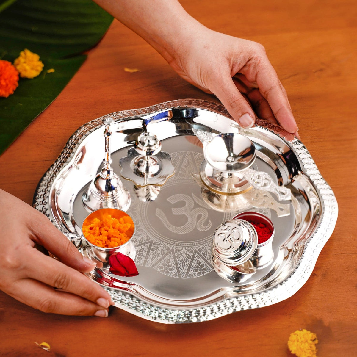 Pushpanjali Offering Pooja Thali Set Of 6 Nestasia