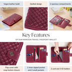 Maroon Travel Passport Wallet Nestasia