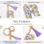 Lush Lilac Floral Accents R Keychain Nestasia