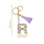 Lush Lilac Floral Accents R Keychain Nestasia