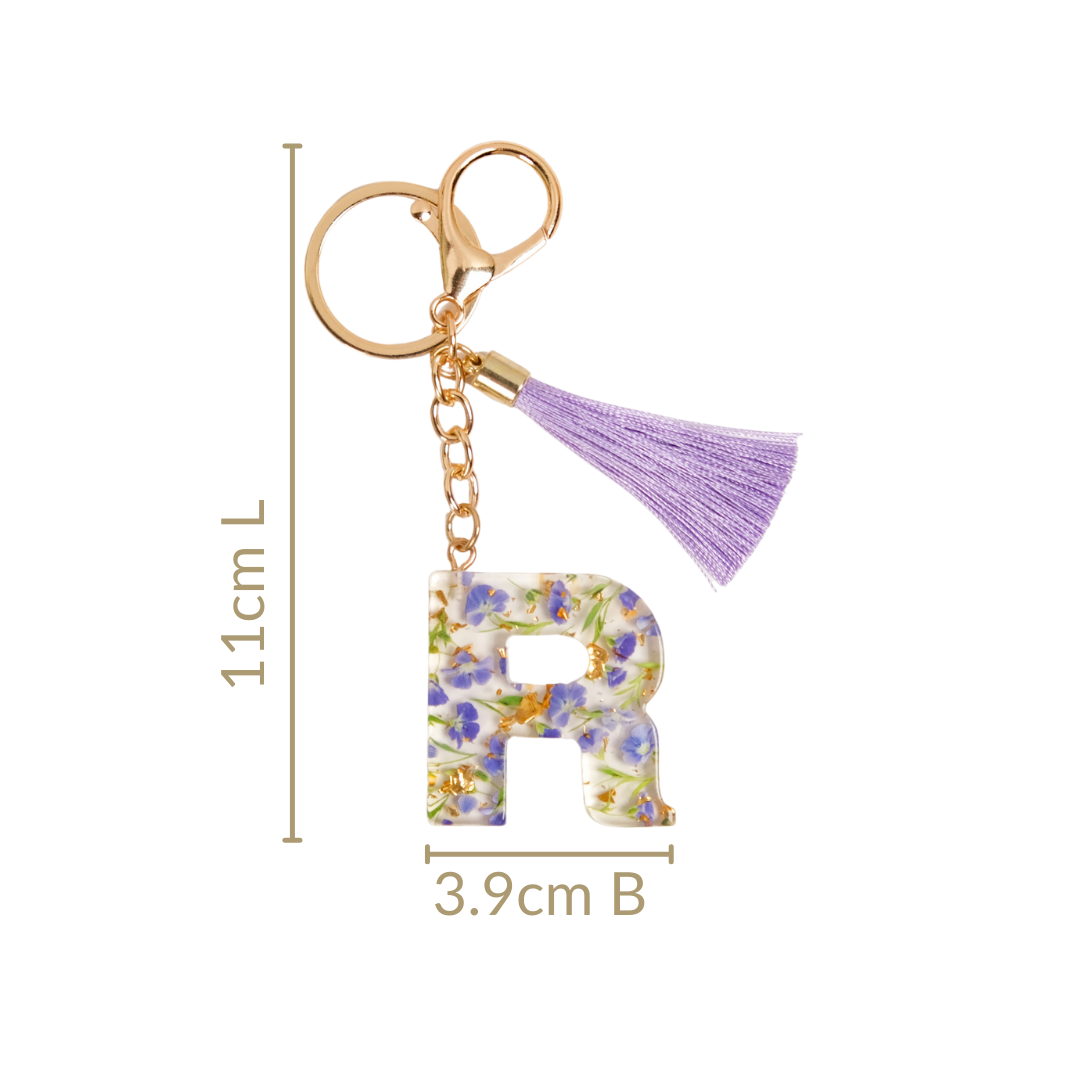 Lush Lilac Floral Accents R Keychain Nestasia
