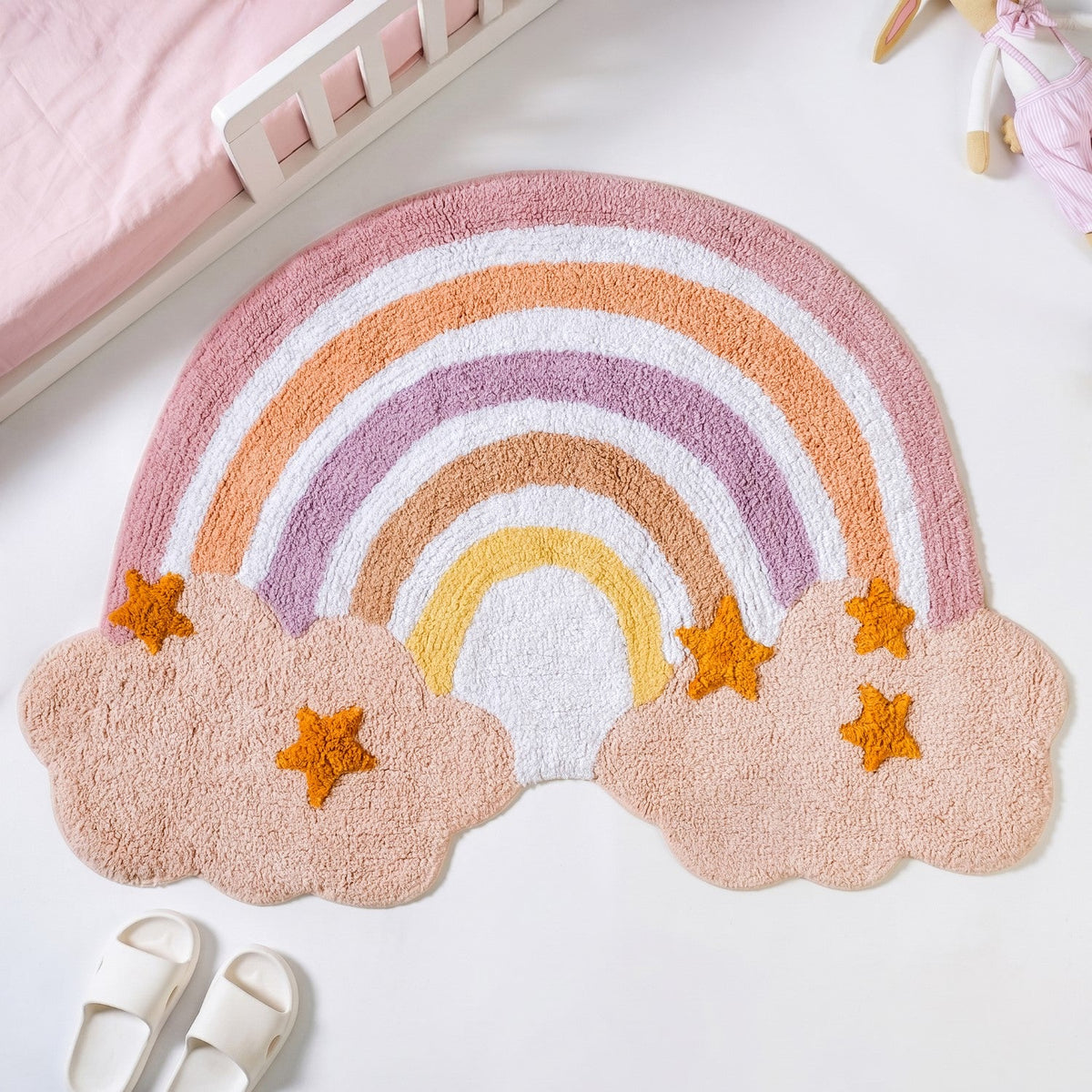 Rainbow Floor Mat For Kids 100x70cm Nestasia