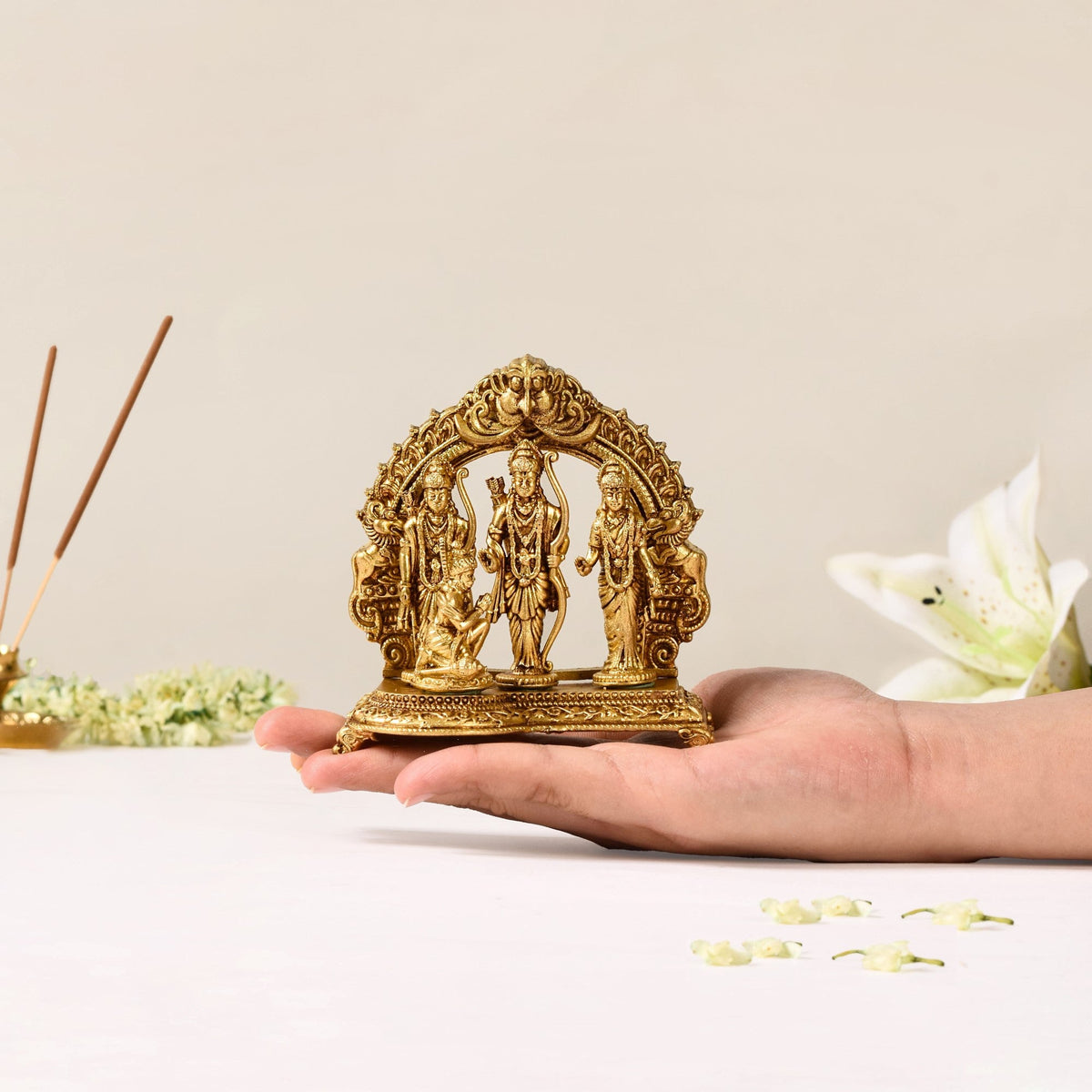 Pure Brass Ram Darbar Brass Statue 10cm Nestasia