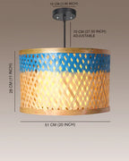 Rustic Bamboo Pendant Light for Bedroom and Living Room