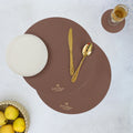 Round Placemat Brown Set of 2 Nestasia