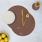 Round Placemat Brown Set of 2 Nestasia