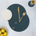 Round Placemat Dark Green Set of 2 Nestasia