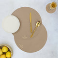 Round Placemat Beige Set of 2 Nestasia
