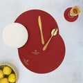 Round Placemat Maroon Set of 2 Nestasia