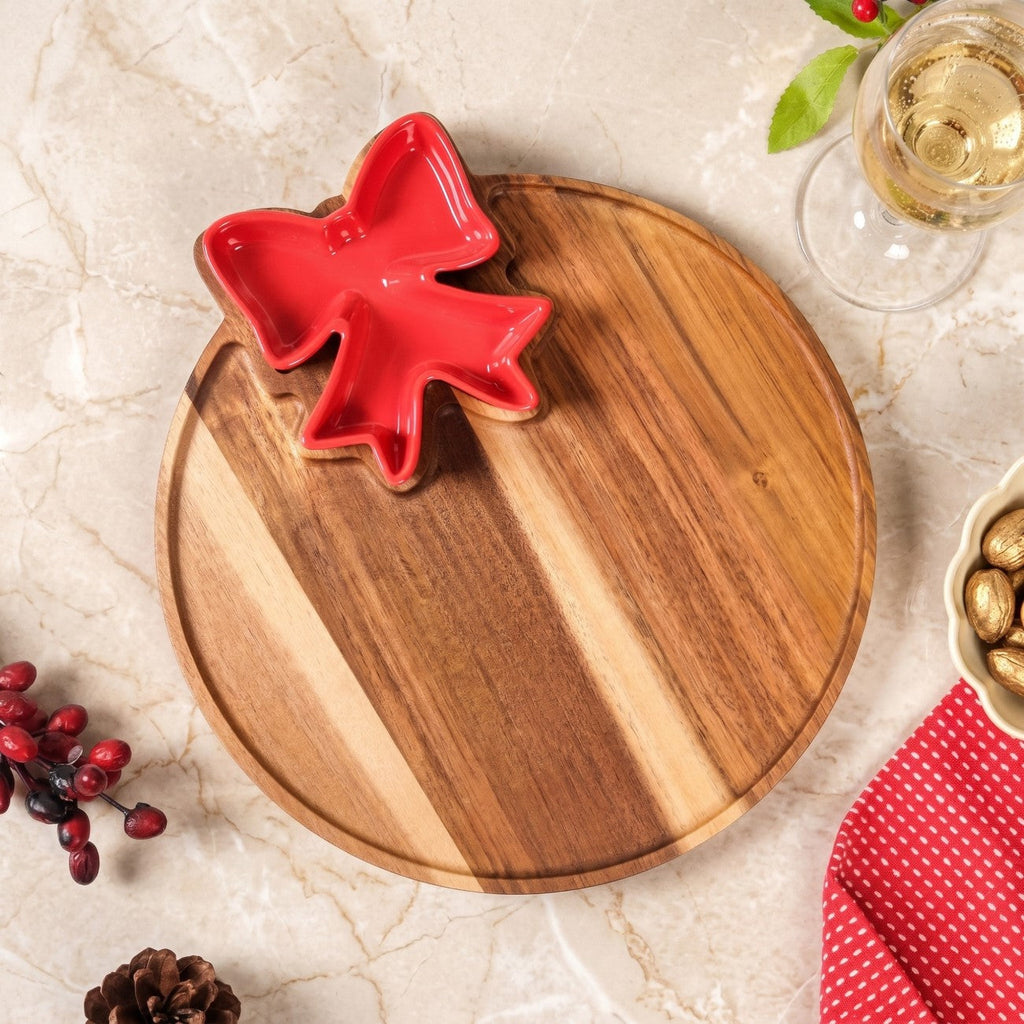 Red Bow Chip Dip Platter Nestasia