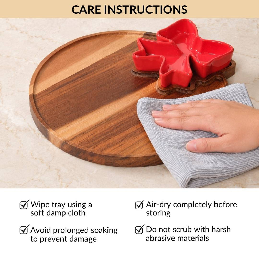 Red Bow Chip Dip Platter Nestasia