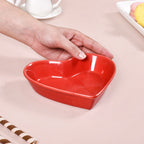 Red Heart Ceramic Plate For Starters Set Of 6 Nestasia
