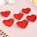 Red Heart Ceramic Plate For Starters Set Of 6 Nestasia