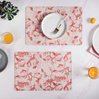 Rectangular Red Poppy Printed Placemats Set Of 6 Nestasia
