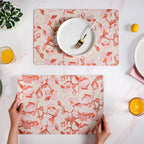 Rectangular Red Poppy Printed Placemats Set Of 6 Nestasia