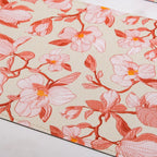Rectangular Red Poppy Printed Placemats Set Of 6 Nestasia