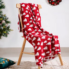 Reversible Style Christmas Tree Throw Blanket Red Nestasia