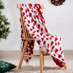 Reversible Style Christmas Tree Throw Blanket Red Nestasia