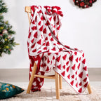 Reversible Style Christmas Tree Throw Blanket Red Nestasia