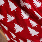 Reversible Style Christmas Tree Throw Blanket Red Nestasia
