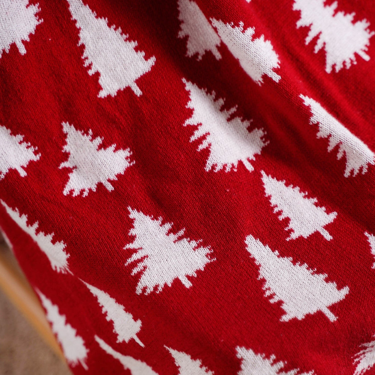 Reversible Style Christmas Tree Throw Blanket Red Nestasia