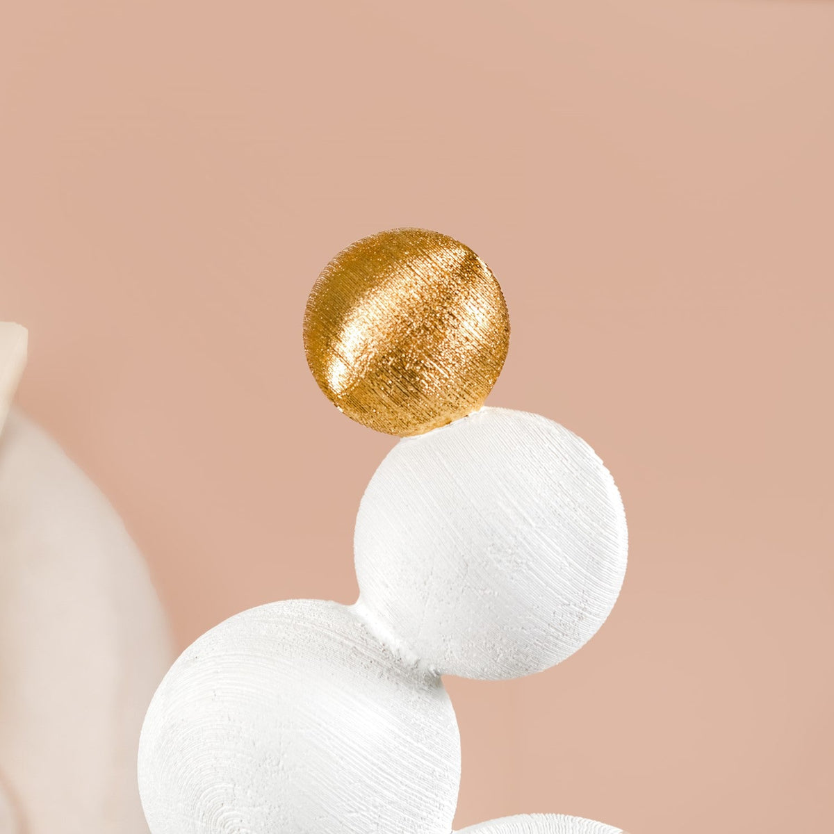 Modern Spheres Sculpture White And Gold Nestasia