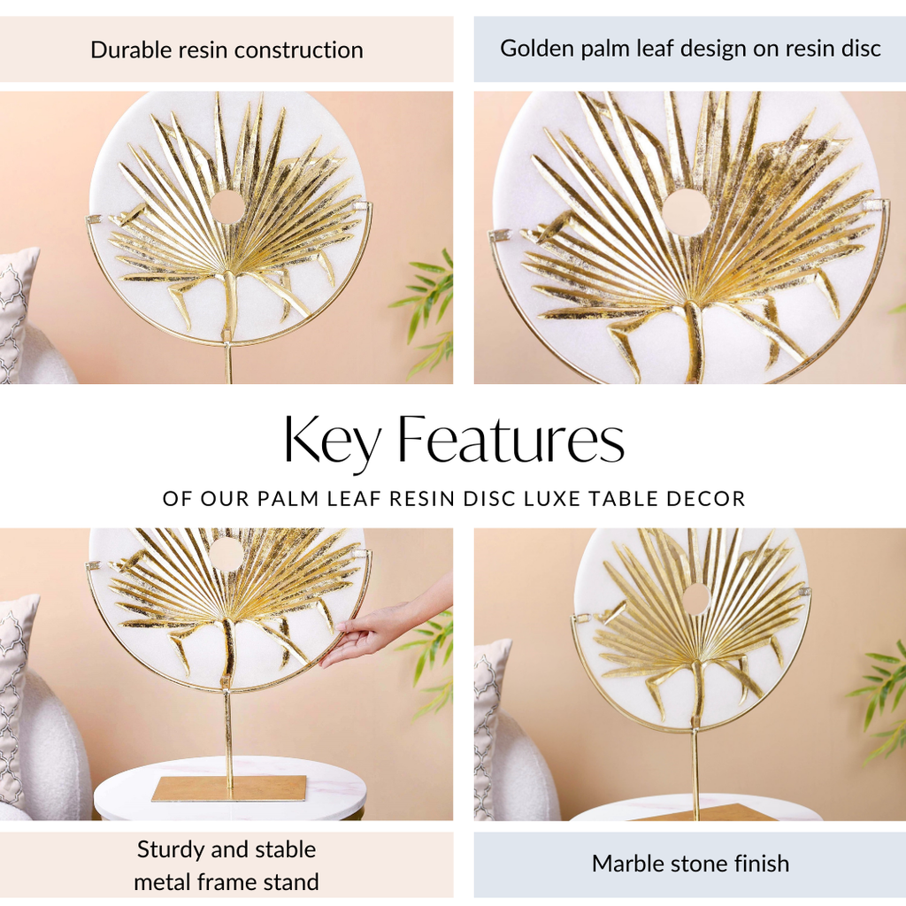 Disc Palm Leaf Luxe Table Decor Nestasia