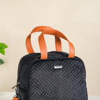 Sling Velvet Thermal Insulated Lunch Bag Black Nestasia